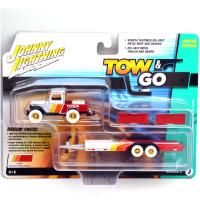 1985 TOYOTA LAND CRUISER w/OPEN CAR TRAILER (WHITE