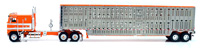 KENWORTH K-100 COE W/LIVESTOCK TRAILER (ORANGE)