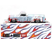 CHEVROLET SILVERADO DUALLY ON FIRE V2-WHITE FLAMES