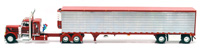 PETERBILT 379 w/SPREAD-AXLE UTILLITY REEFER(RED/BL