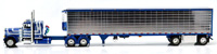 PETERBILT 379 w/SPREAD-AXLE UTILLITY REEFER(BLUE/W