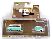 1971VW TYPE 2 WITH SURFBORDS AND TEARDROP TRAILER