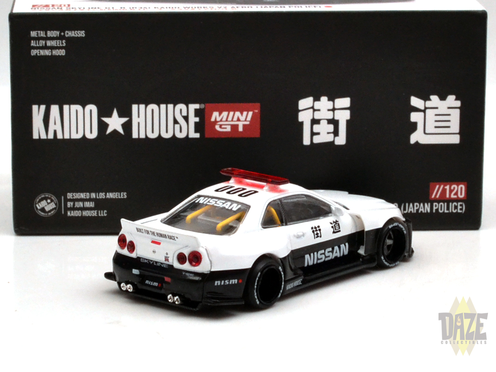 Kaido MiniGt エアロ ポリス スカイライン R34 ピン付き。 Kaido MiniGt エアロ ポリス スカイライン R34 ピン付き。 Kaido