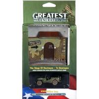 WWII WILLYS MB JEEP & "TO BASTOGNE" RESIN DISPLAY