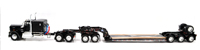 KENWORTH W900A W/FONTAINE LOWBOY TRAILER & FLIP AX