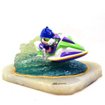 M&Ms BLUE RIDING A WAVE RUNNER SCULPTURE - RON LEE